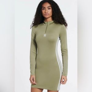 Adidas Olive Green Long Sleeve Dress